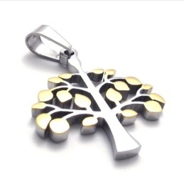 Colgante De Árbol De Titanio Y Oro