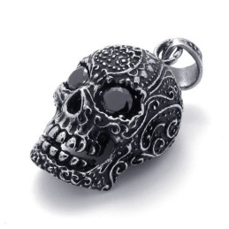 Colgante De Titanio Negro Con Circonitas