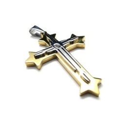Collar Con Colgante De Cruz De Titanio Puro Para Hombre