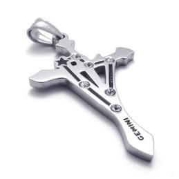 Colgante De Titanio Géminis Con Diamantes De Imitación
