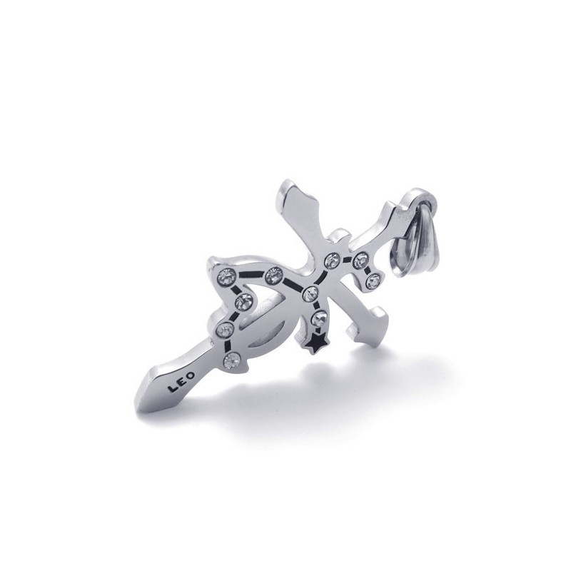 Colgante De Titanio Leo Con Diamantes De Imitación