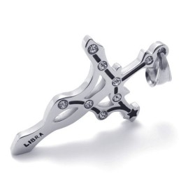 Colgante De Libra De Titanio Con Diamantes De Imitación