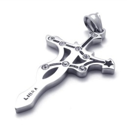 Colgante De Libra De Titanio Con Diamantes De Imitación
