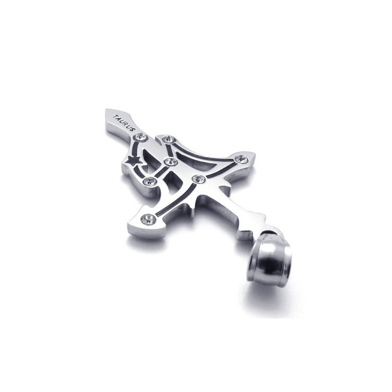 Colgante De Titanio Con Diamantes De Imitación De Tauro Colgante De Titanio Con Diamantes De Imitación De Tauro
