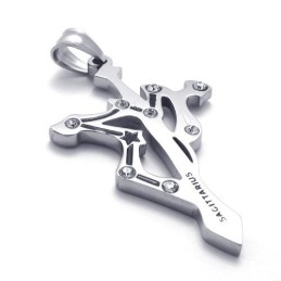 Colgante De Sagitario De Titanio Con Diamantes De Imitación