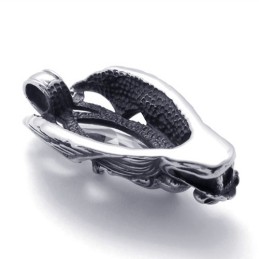 Colgante De Titanio Con Cabeza De Dragón Y Circón