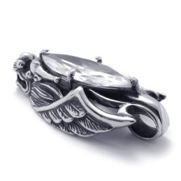 Colgante De Titanio Con Cabeza De Dragón Y Circón