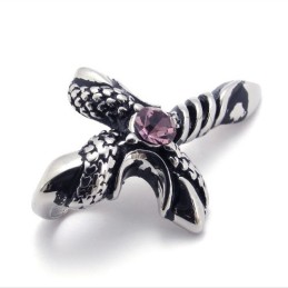 Colgante De Cruz De Titanio Con Circonita