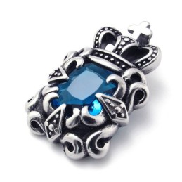 Colgante De Titanio Con Circonita Azul