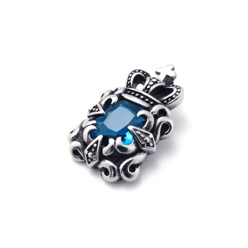 Colgante De Titanio Con Circonita Azul