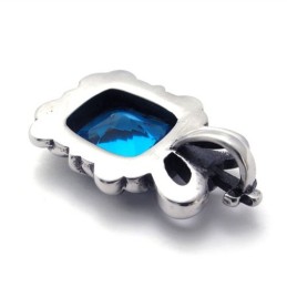 Colgante De Titanio Con Circonita Azul