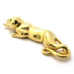Colgante De León De Titanio Dorado Con Circonitas