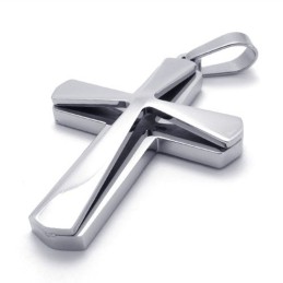 Colgante De Cruz De Titanio Superpuesto
