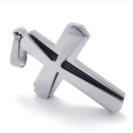 Colgante De Cruz De Titanio Superpuesto