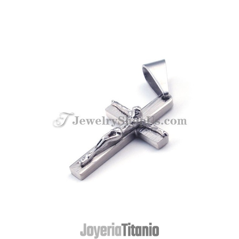 Colgante De Cruz De Jesús De Titanio Para Mujer