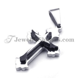 Colgante De Cruz De Titanio Negro De Moda Para Mujer