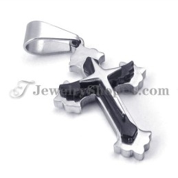 Colgante De Cruz De Titanio Negro De Moda Para Mujer