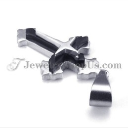 Colgante De Cruz De Titanio Negro De Moda Para Mujer