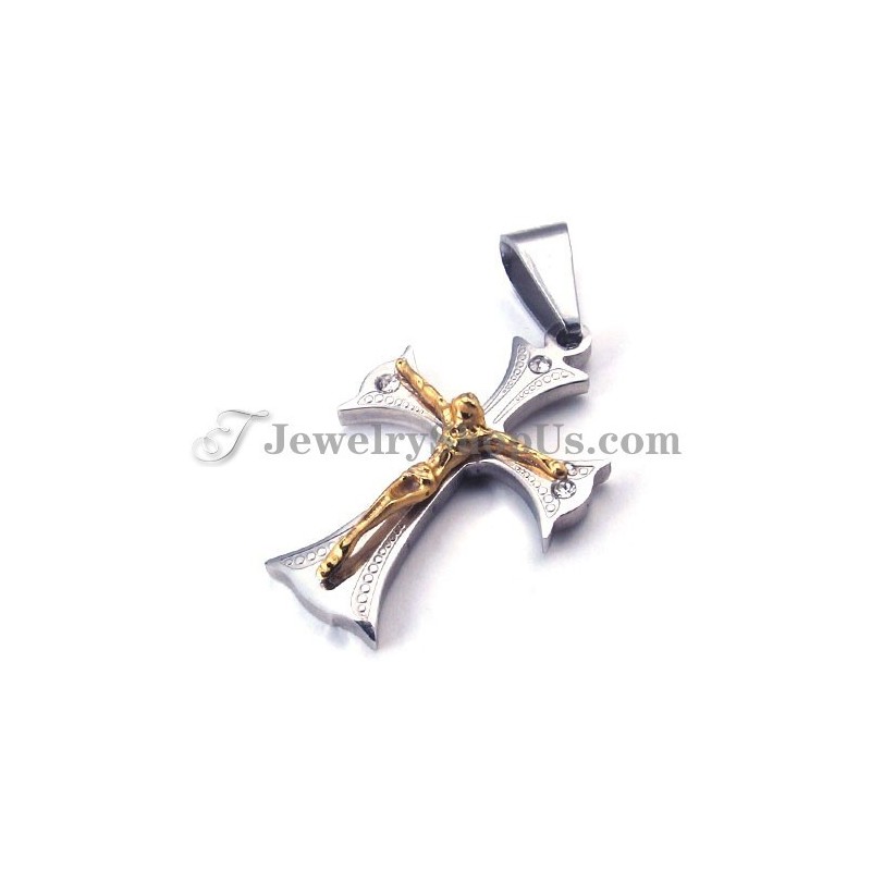 Colgante De Cruz De Jesús De Titanio Dorado Para Mujer Colgante De Cruz De Jesús De Titanio Dorado Para Mujer