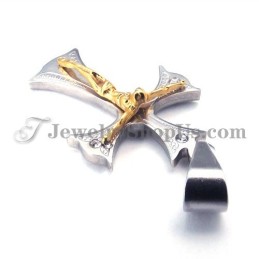 Colgante De Cruz De Jesús De Titanio Dorado Para Mujer