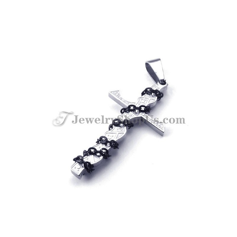 Elegante Colgante De Cruz De Titanio