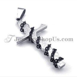 Elegante Colgante De Cruz De Titanio