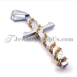 Elegante Colgante De Cruz De Titanio