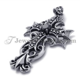 Colgante De Cruz De Titanio Con Circonita Negra
