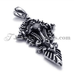 Colgante De Titanio De Moda Con Circonita Negra