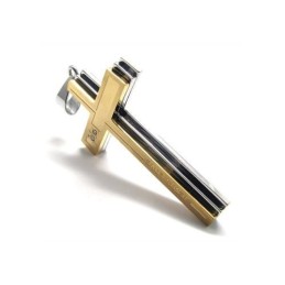 Colgante De Collar Con Cruz De Titanio Puro Dorado Y Plateado