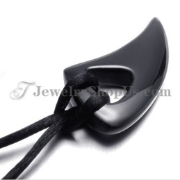 Colgante De Titanio Con Diente De Lobo Negro