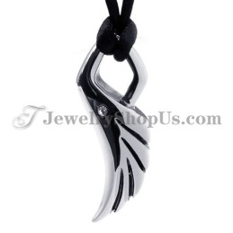 Elegante Colgante De Titanio Con Forma De Ala