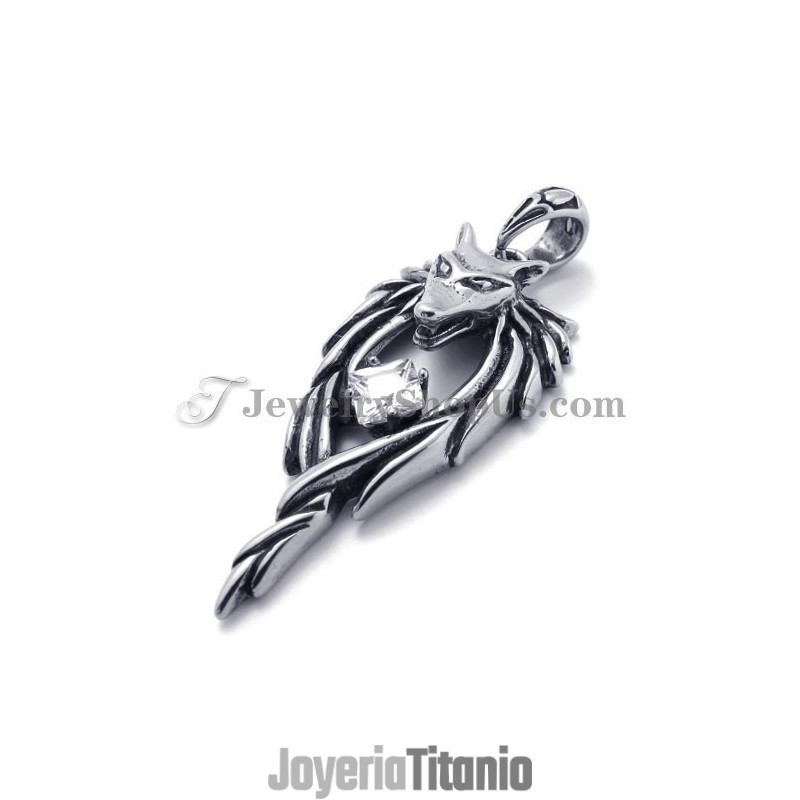 Colgante De Cabeza De Lobo De Moda Con Circonita