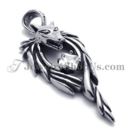 Colgante De Cabeza De Lobo De Moda Con Circonita