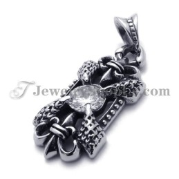 Elegante Colgante De Titanio Con Circonitas