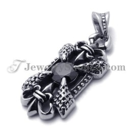 Elegante Colgante De Titanio Con Circonita Negra