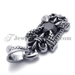 Elegante Colgante De Titanio Con Circonita Negra