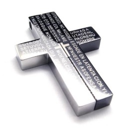 Colgante De Cruz De Titanio Puro Negro Para Hombre (Nuevo)