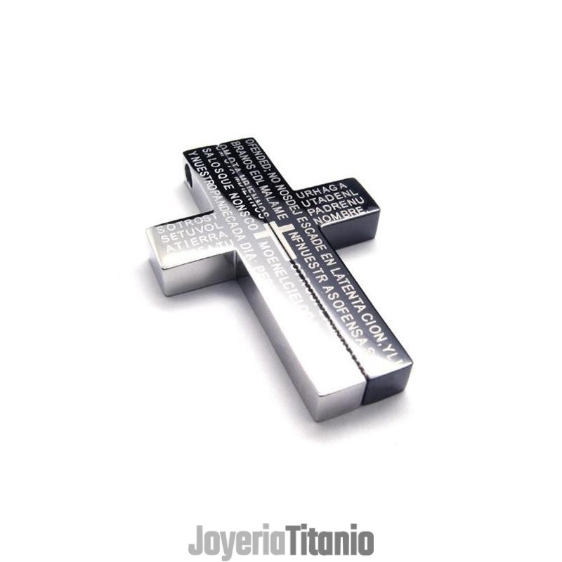 Colgante De Cruz De Titanio Puro Negro Para Hombre (Nuevo)