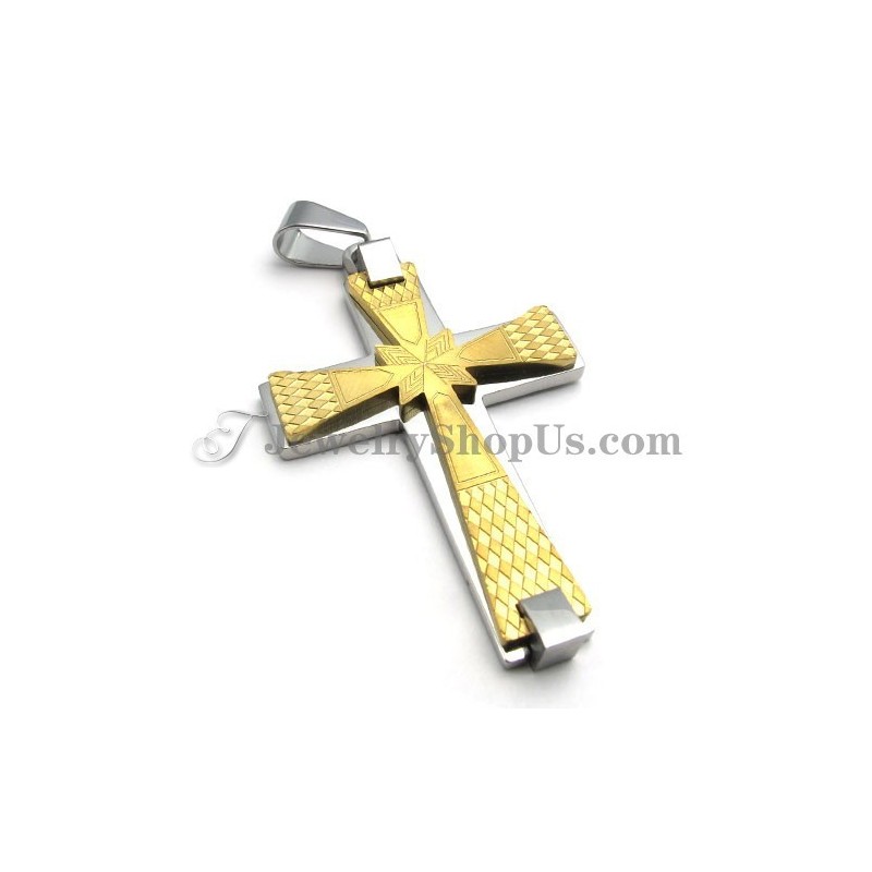 Elegante Colgante De Cruz De Titanio Dorado Elegante Colgante De Cruz De Titanio Dorado