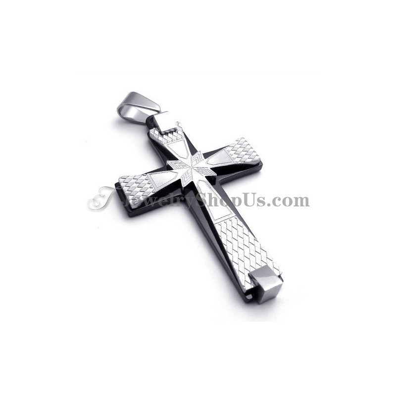Elegante Colgante De Cruz De Titanio Negro Elegante Colgante De Cruz De Titanio Negro