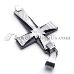 Elegante Colgante De Cruz De Titanio Negro