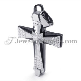 Elegante Colgante De Cruz De Titanio Negro