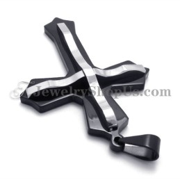 Colgante De Cruz De Titanio Negro De Moda