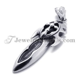 Colgante De Titanio Con Circonita Negra De Moda