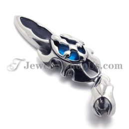 Colgante De Titanio Con Circonita Azul De Moda