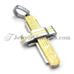 Hermoso Colgante De Cruz De Titanio Dorado
