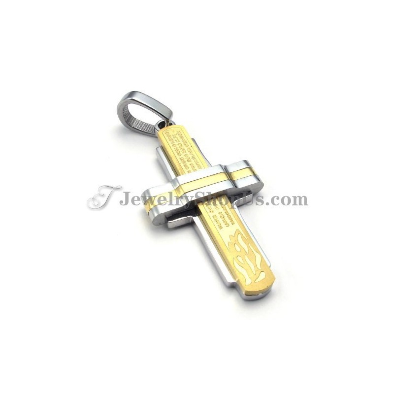Hermoso Colgante De Cruz De Titanio Dorado Hermoso Colgante De Cruz De Titanio Dorado