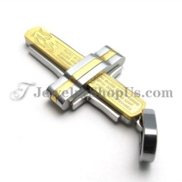 Hermoso Colgante De Cruz De Titanio Dorado