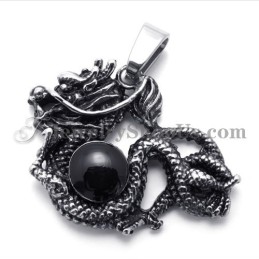 Colgante De Titanio Con Forma De Dragón Y Circonita